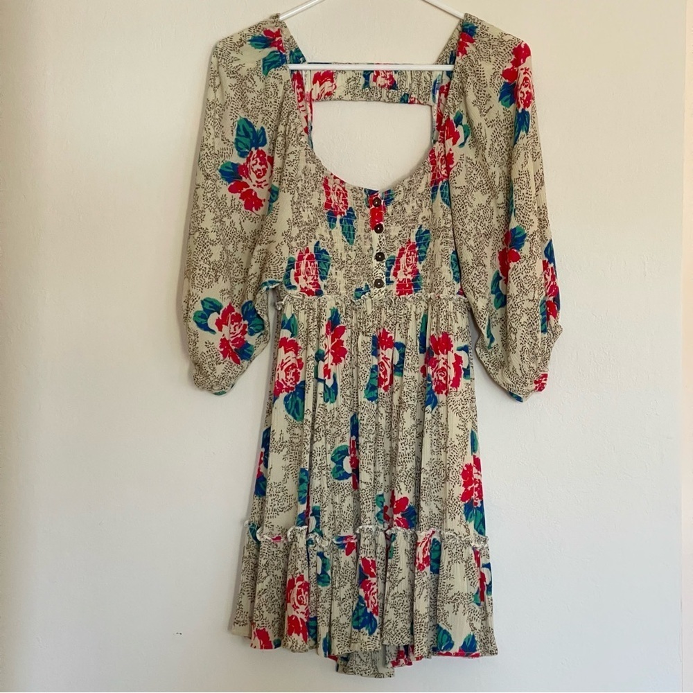 Free People Summer Picnic Printed Mini Dress Floral Small